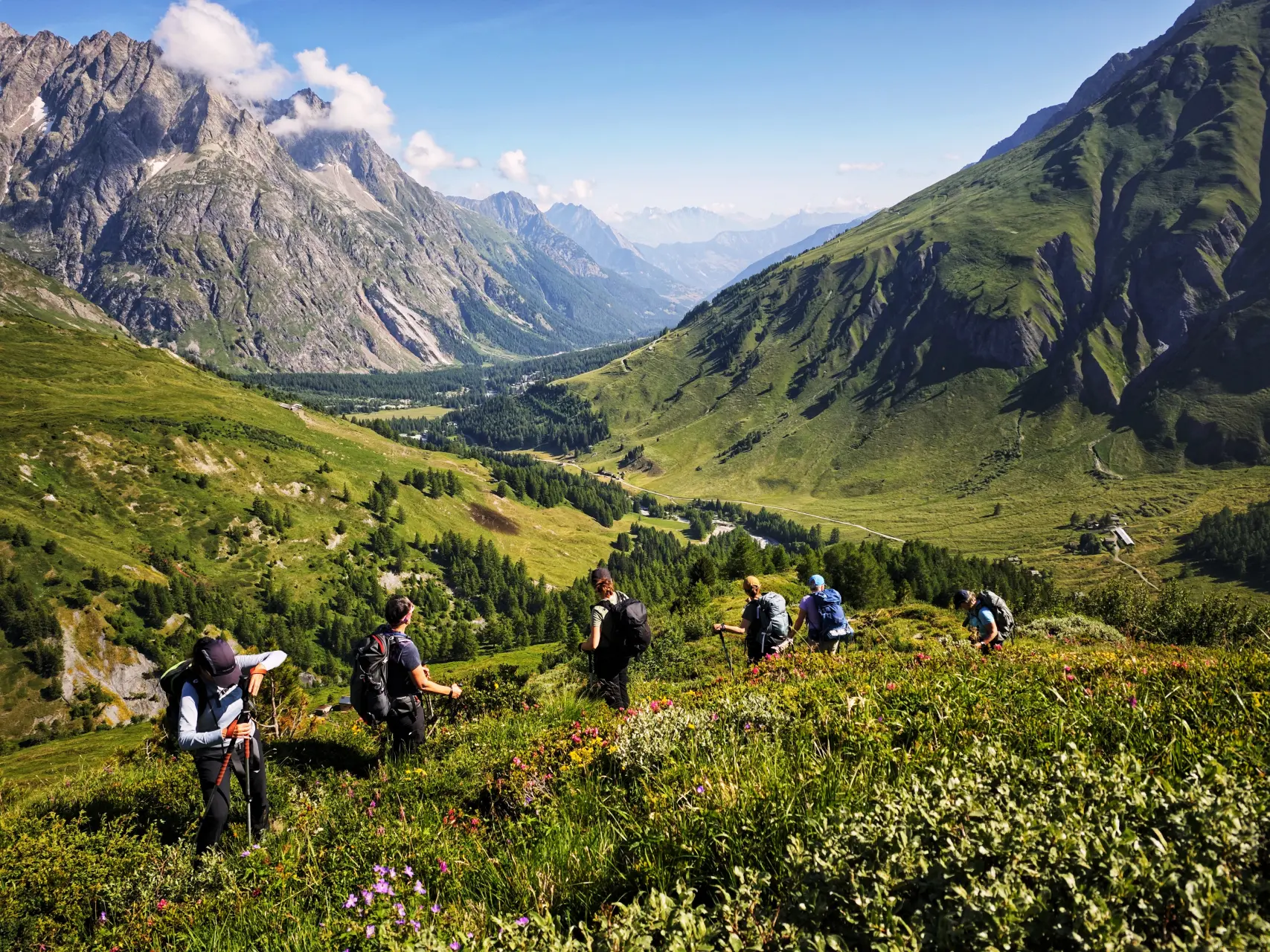 Ascending Grand Col Ferret - TMB
