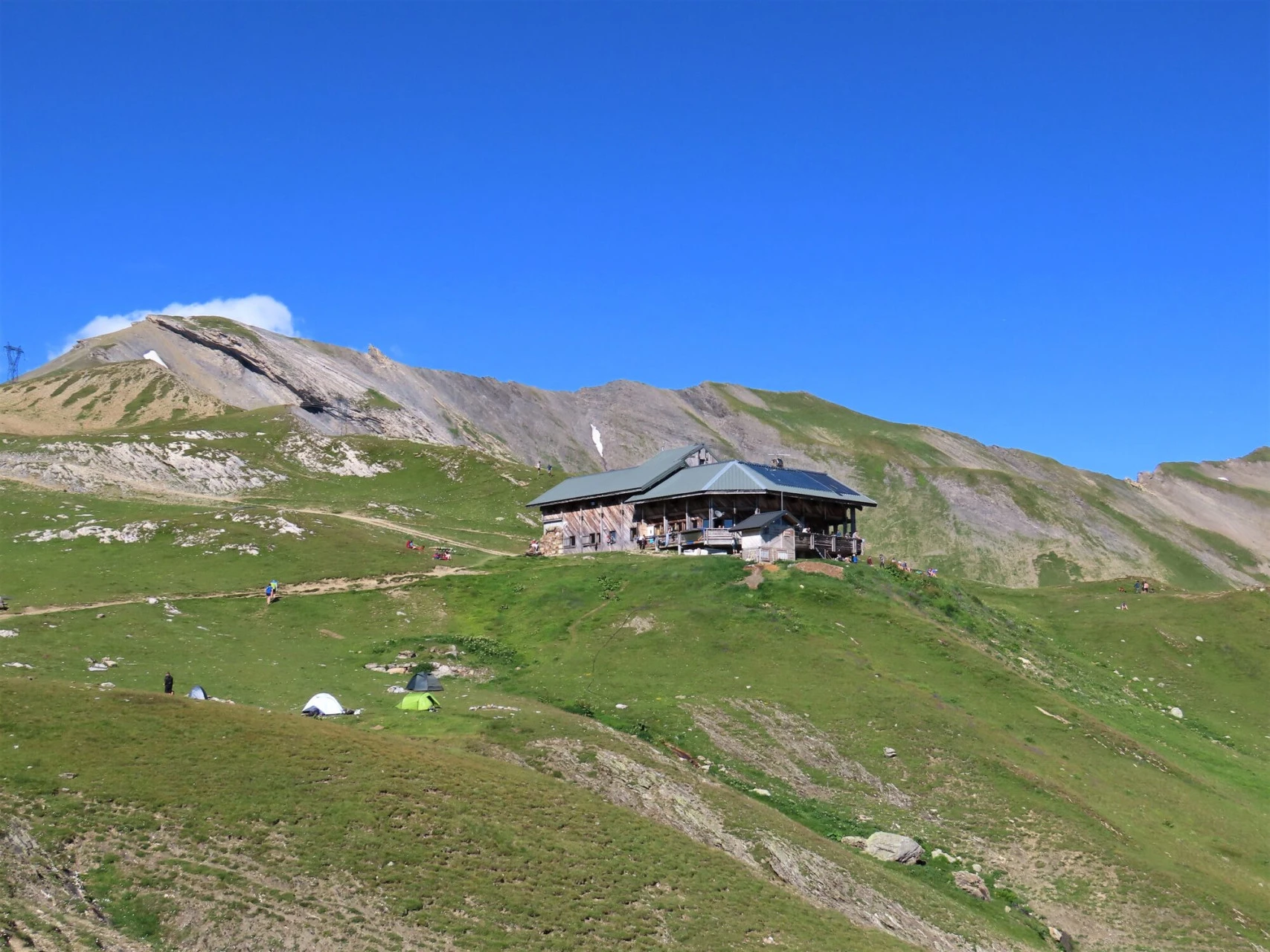 Refuge de la Croix du Bonhomme, vid passet på Tour du Mont-Blanc