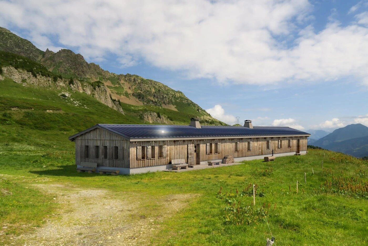 Refuge des Prés, fäbodvall ovanför Les Contamines