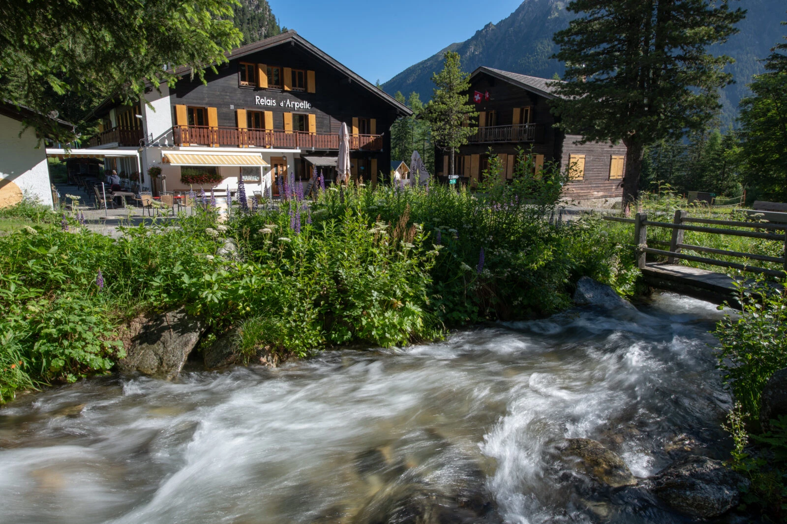 Relais d'Arpette vid foten av Fenêtre d'Arpette